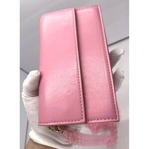 Very good condit. Pink Purse Clutch Bag DeeZee w Beads shoulder strap Crossbody